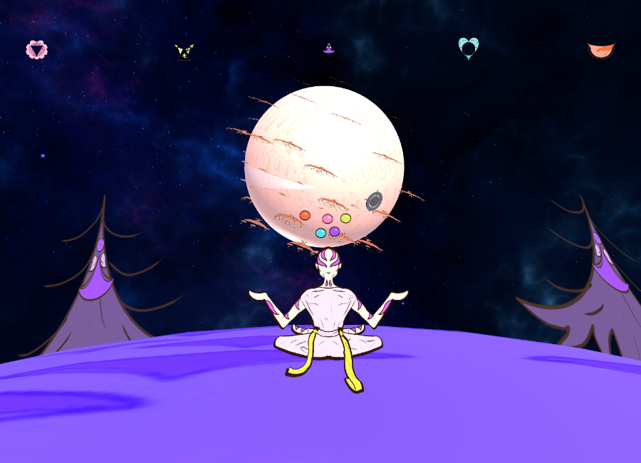 Equilibrium purple planet